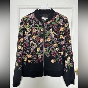 Floral Black Bomber Jacket